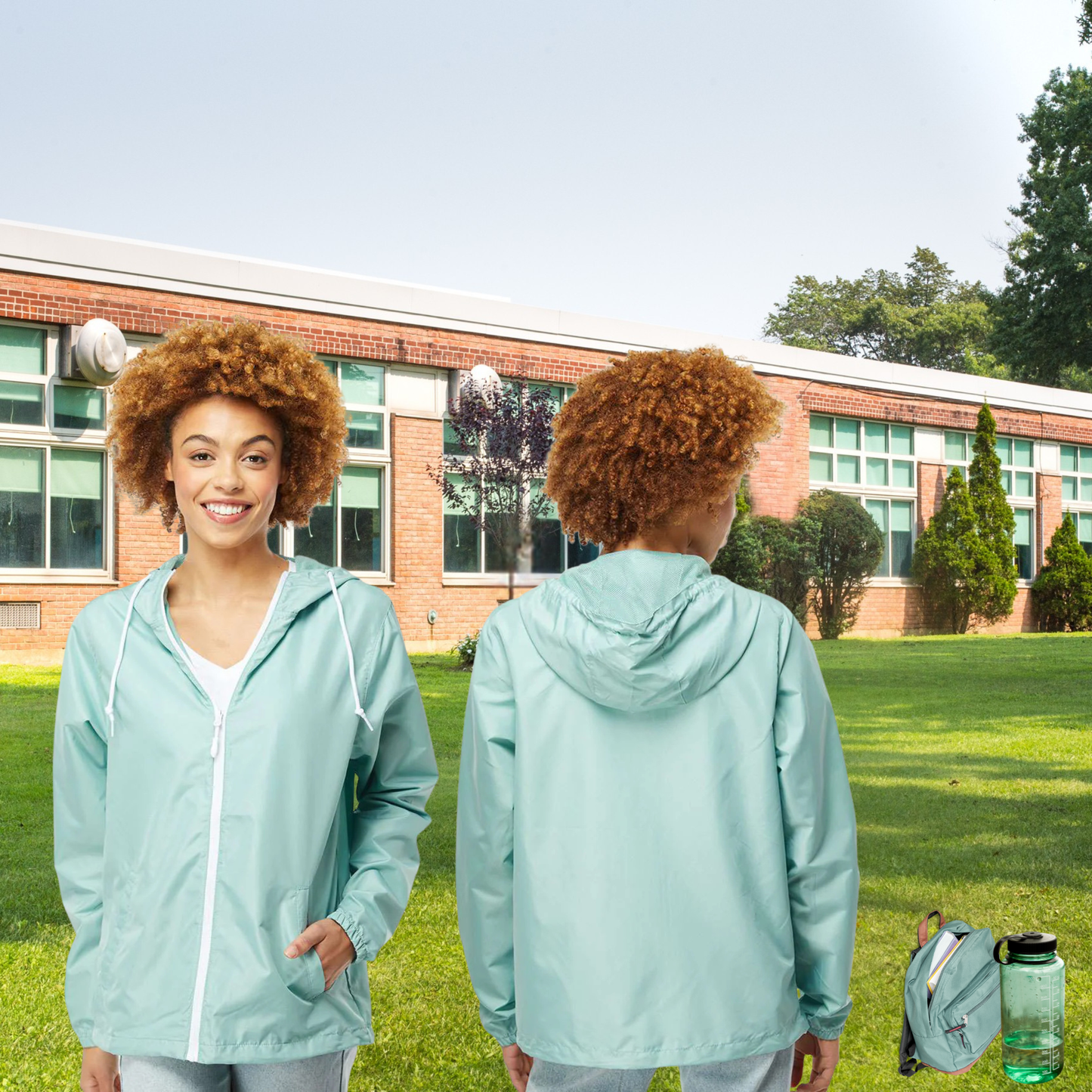 Lightweight Full-Zip Student Windbreaker
