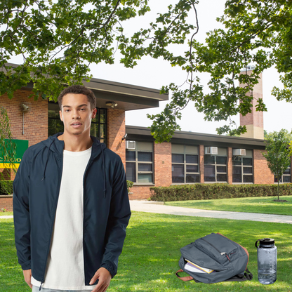 Lightweight Full-Zip Student Windbreaker