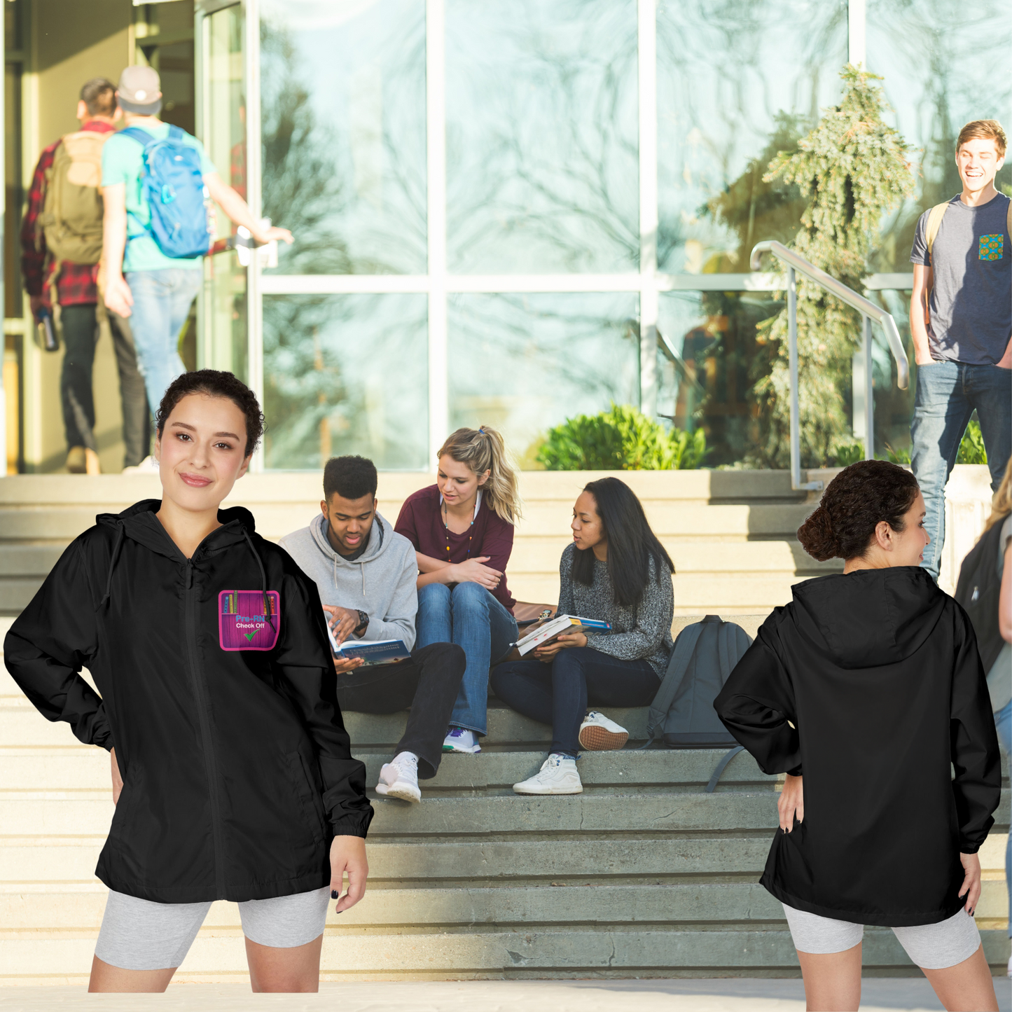Lightweight Full-Zip Student Windbreaker