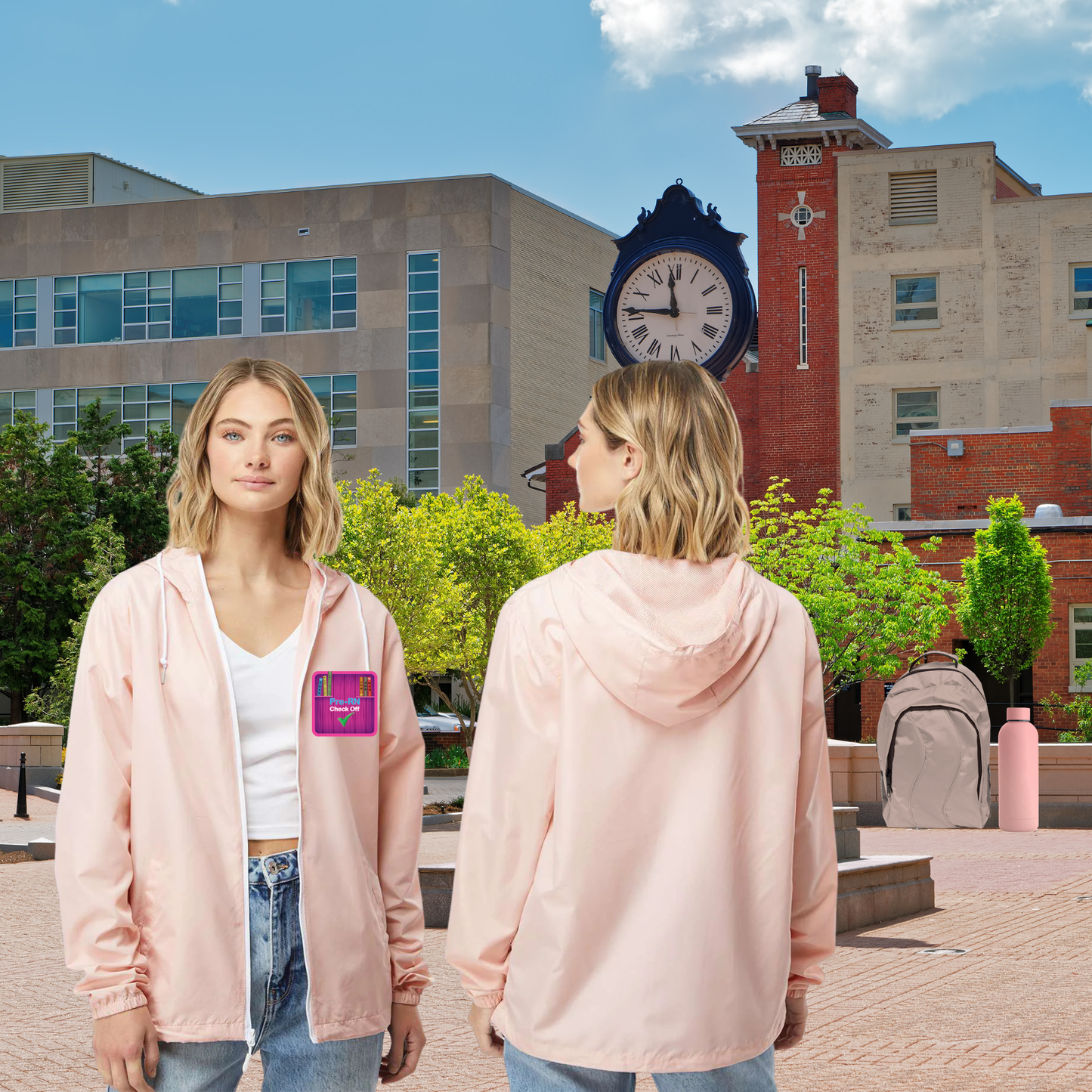 Lightweight Full-Zip Student Windbreaker