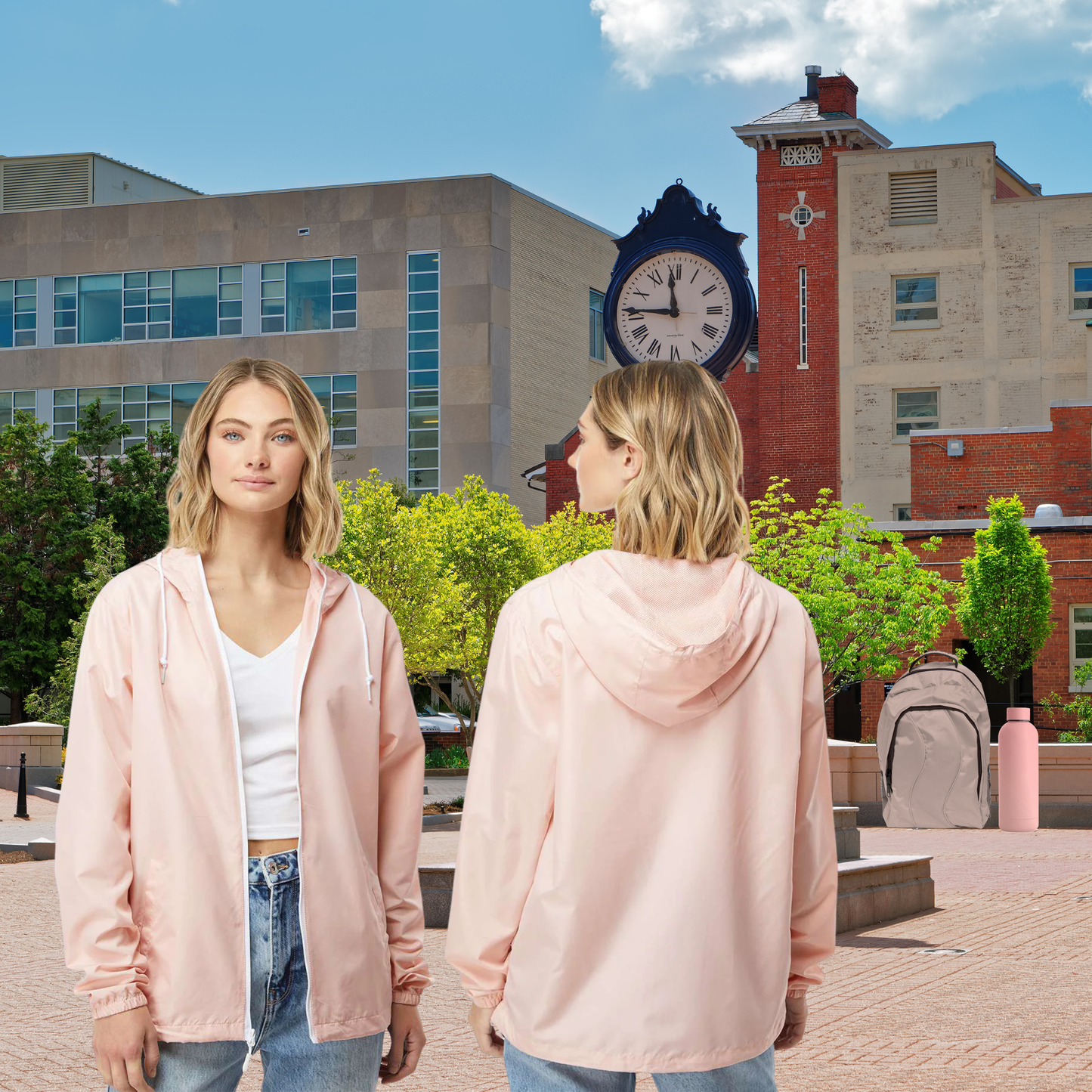 Lightweight Full-Zip Student Windbreaker