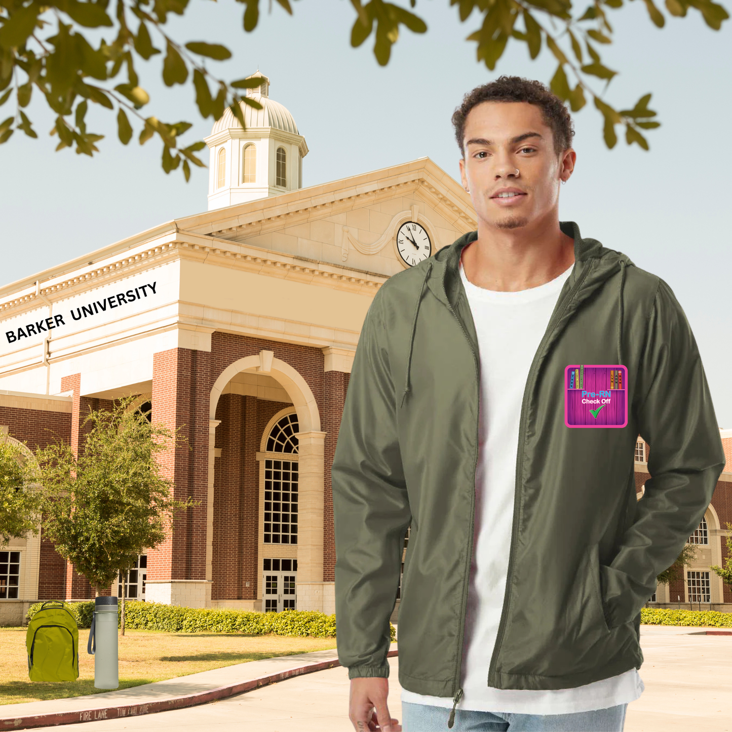 Lightweight Full-Zip Student Windbreaker